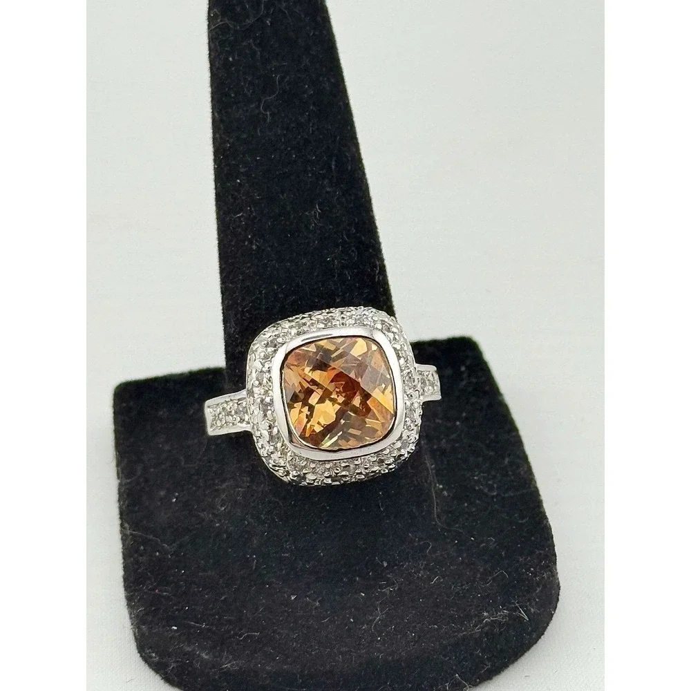 Premier Designs Vintage Peach Champagne Cocktail Ring In Size 8